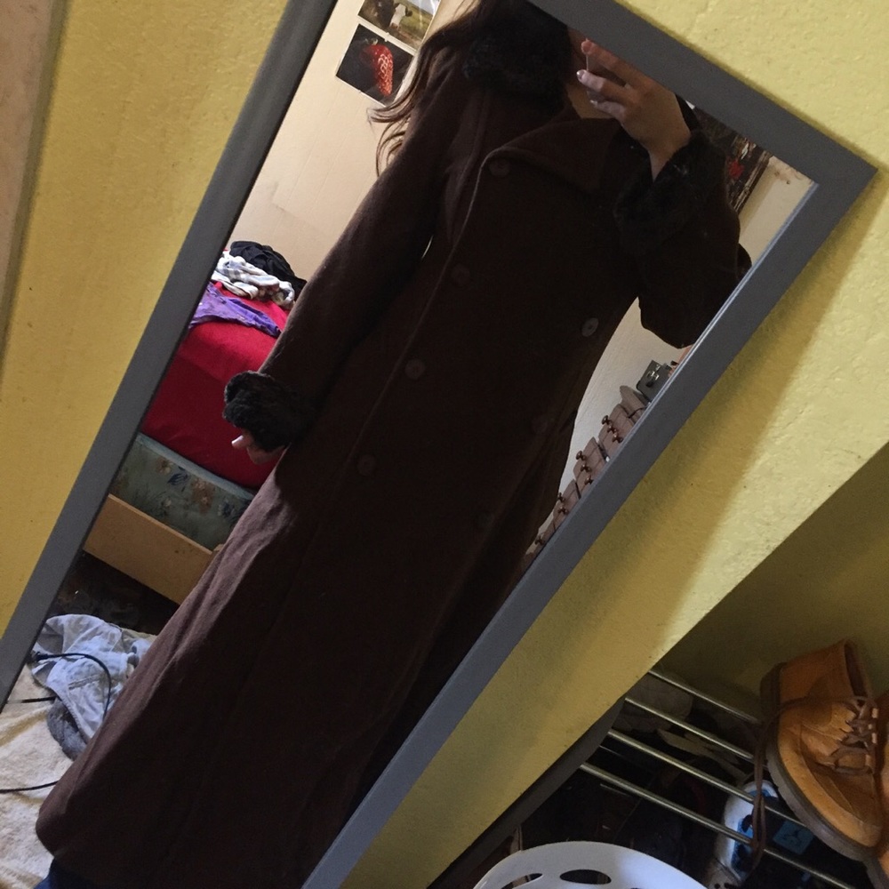 Brown Wool Trench Coat